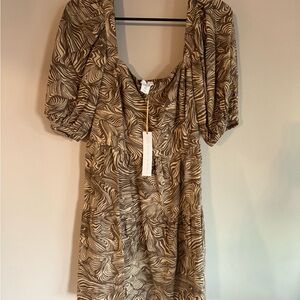 Harlow Brown Swirl Mini Dress new with tags size medium